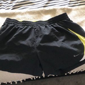 Nike black and neon yellow shorts - L